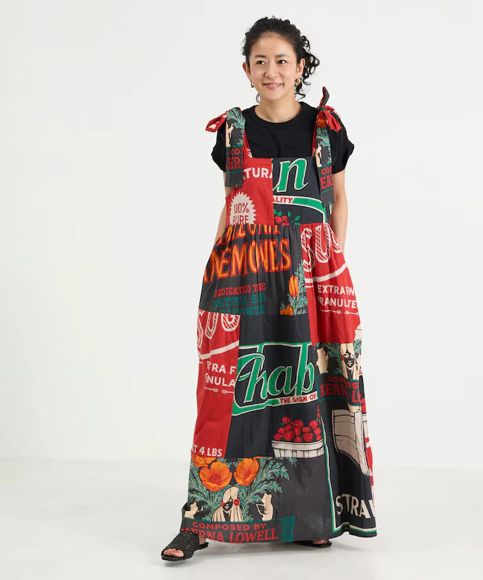 India FEEDBAG Print Shoulder Ribbon Camisole Dress