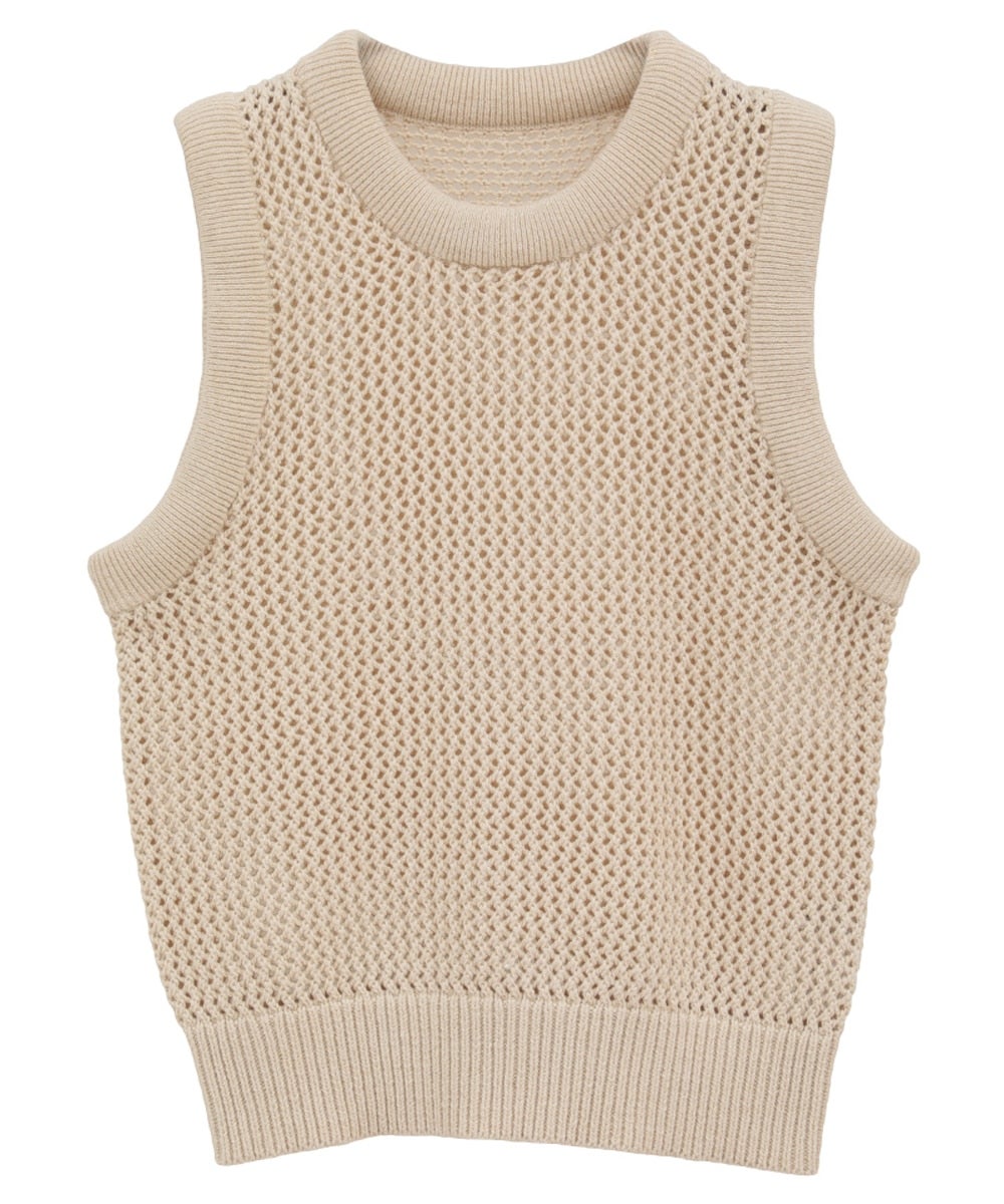3D RIB MESH KNIT TOPS