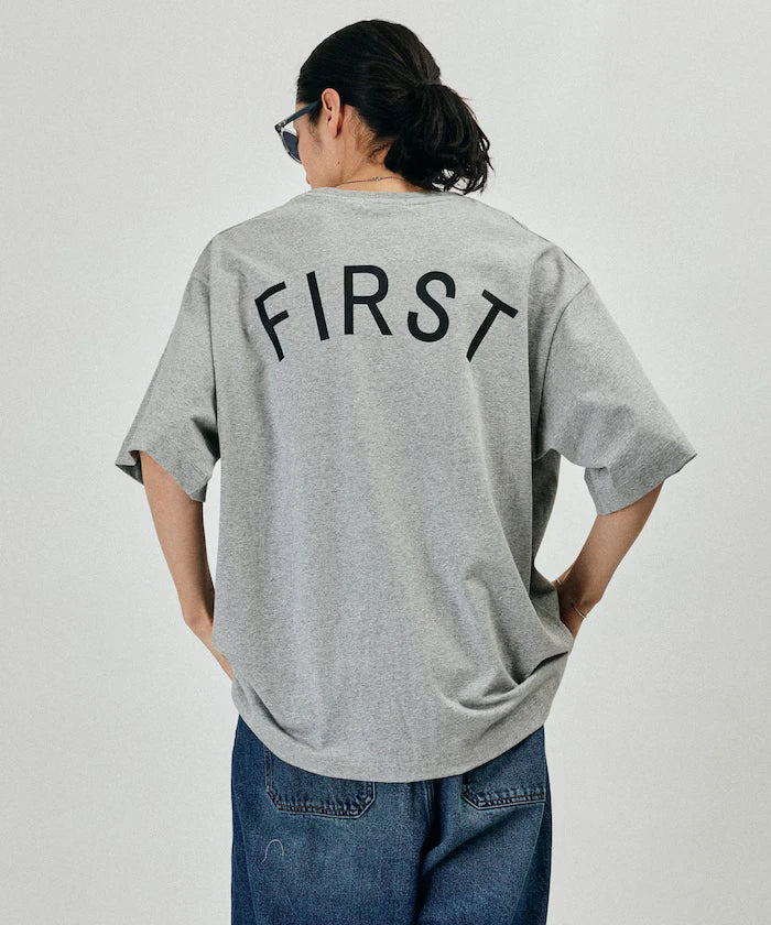 6 oz Front Logo Embroidered Crew Neck T-Shirt / Back Print T-Shirt PRINT ROUND FIRST