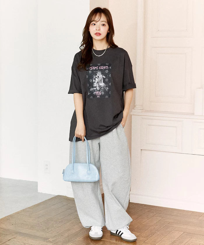 <Functional Material> MIAMI NIGHTS Cat Photo T-shirt Limited Edition