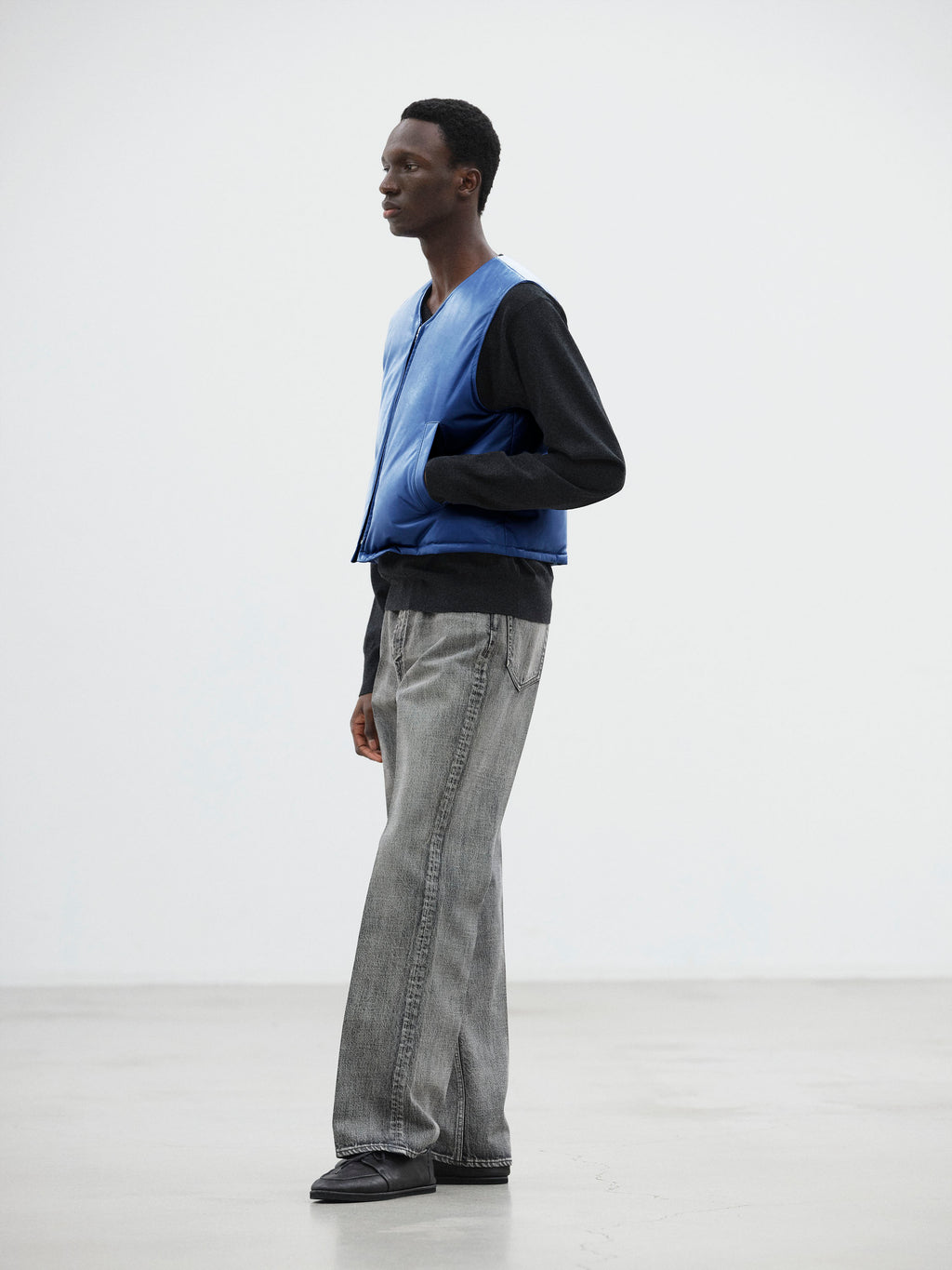 FINE CALF LEATHER DOWN VEST