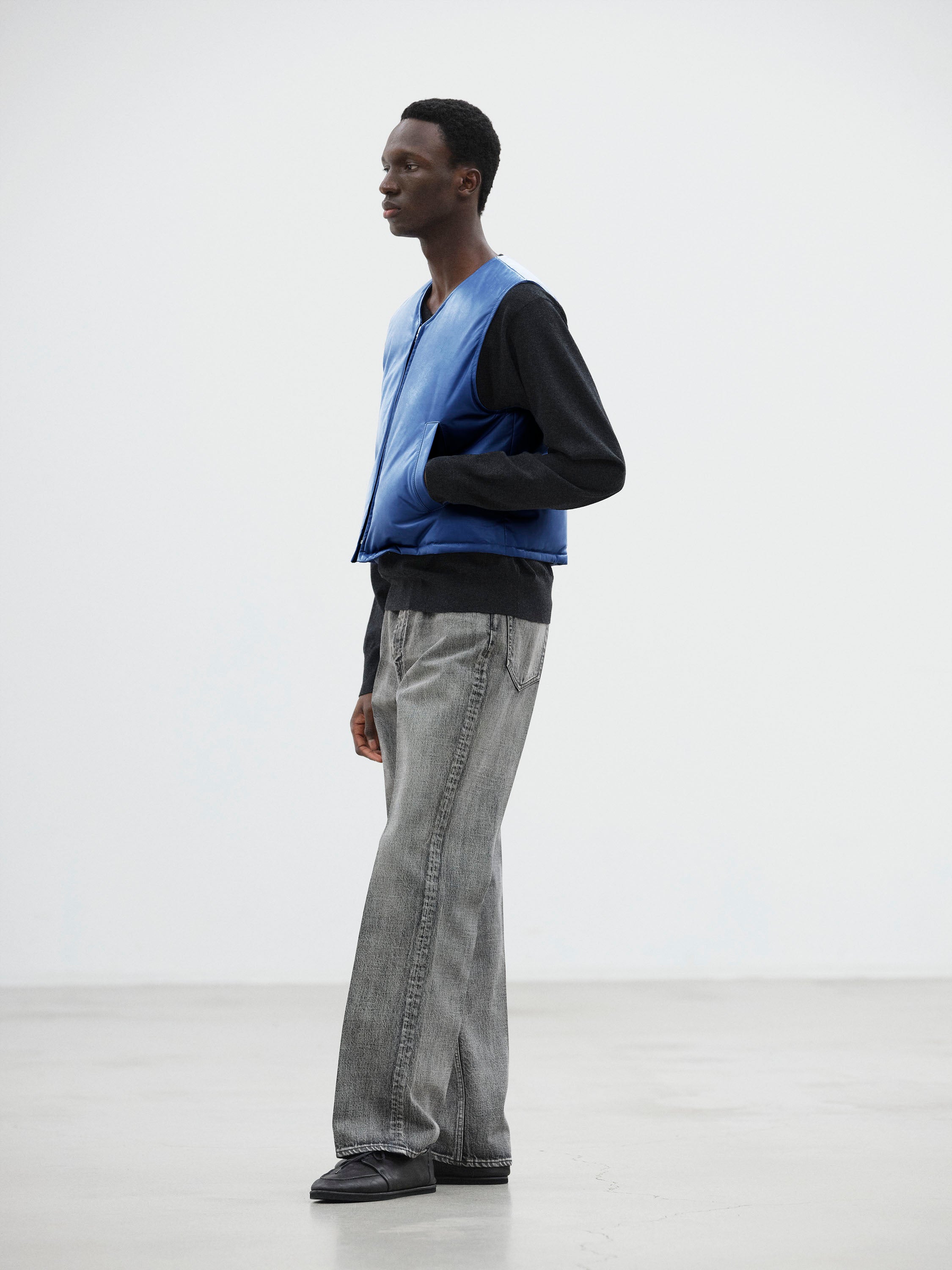 FINE CALF LEATHER DOWN VEST