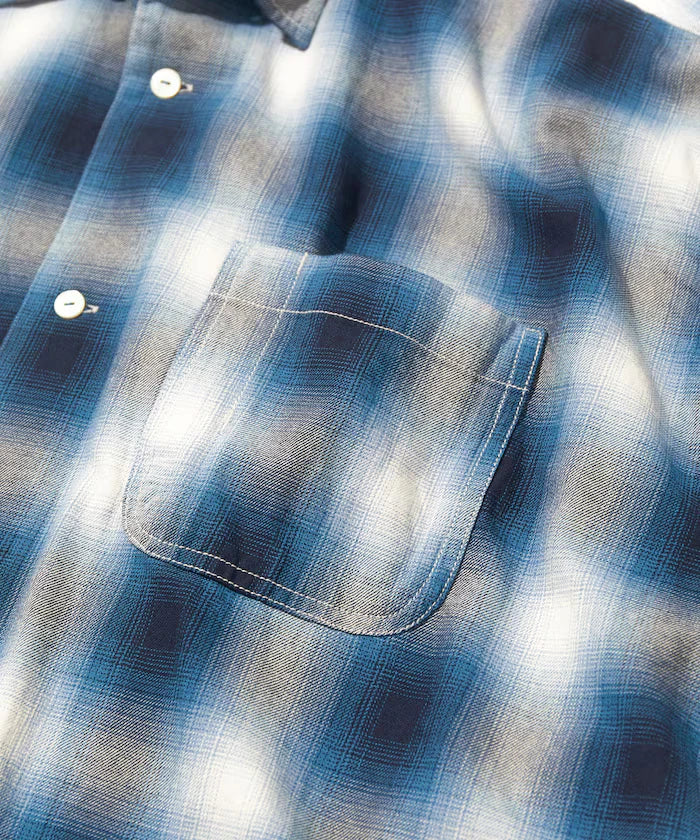 Magazine Pocket Open Collar Shirt(Ombre)