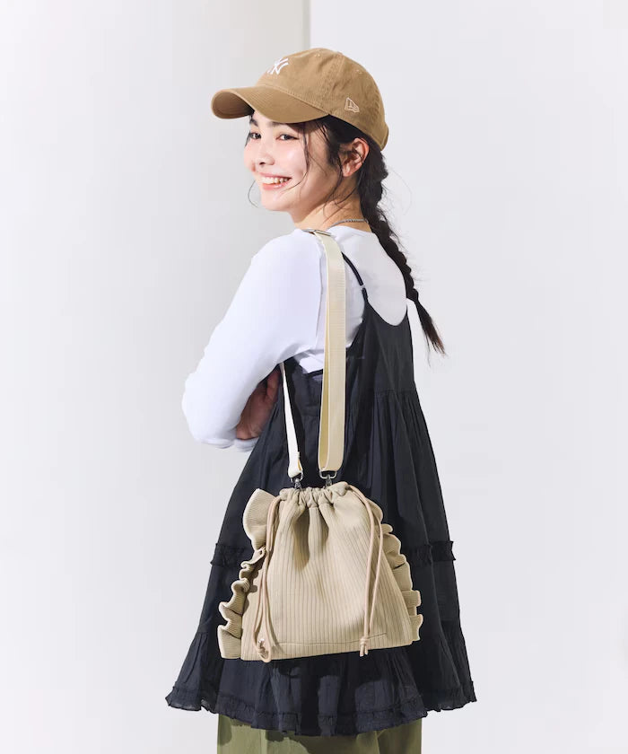 Multiway Color Knit Frill Shoulder Bag