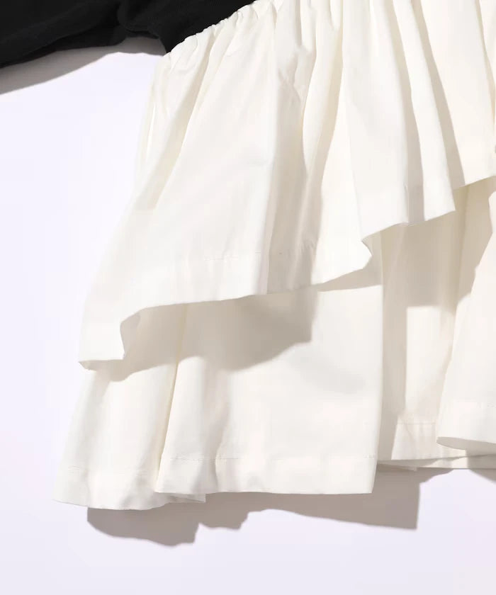 Organic Cotton Docking Frill Sweat / Relaxed Fit / Backed Sweat