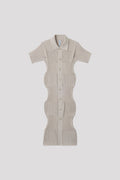 FLUTED SHORT SLEEVE SHIRT DRESS