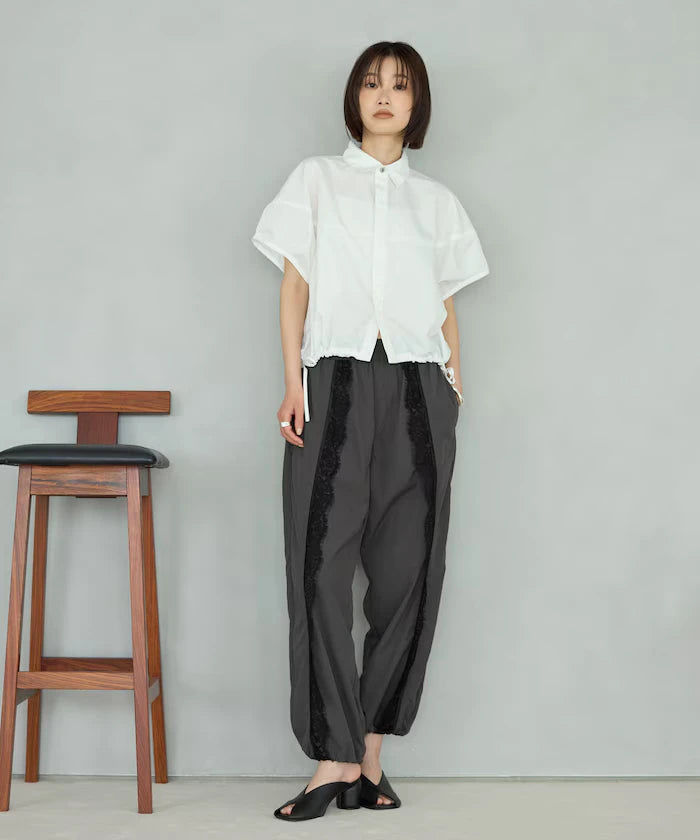 Nylon Lace Easy Wide Pants