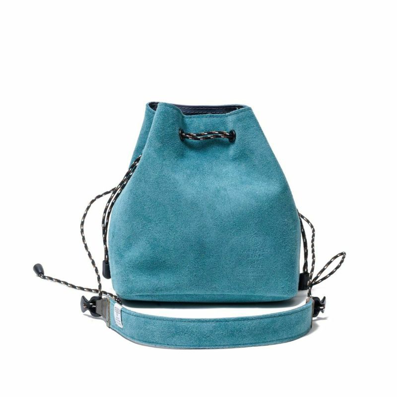 WATER PROOF SUEDE MINI DROW STRING SHOULDER/TURQUOISE