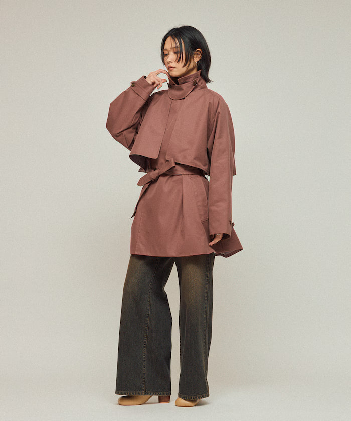 Mid-length T/C Chambray Trench Coat