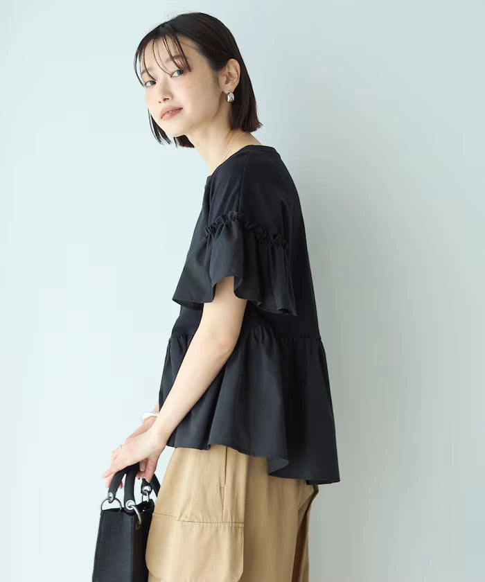 Organic Cotton Frill Sleeve T-shirt
