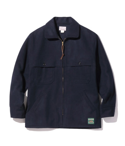 ALASKA SLEEPING BAG NAVY WOOL MELTON "STAG JACKET"