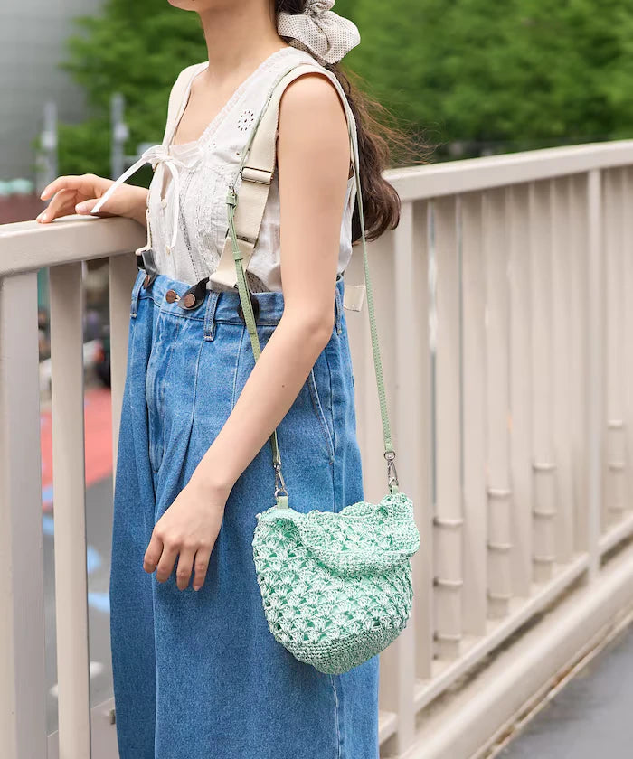 Lurex Yarn Hand Knitted 2WAY Bag