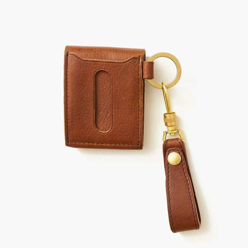 OILED SHRINK LEATHER COIN CASE/CHOCO