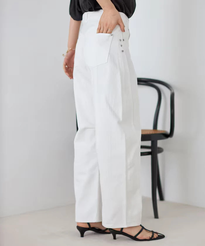 Heart Studs Curvy Denim / Wide Silhouette