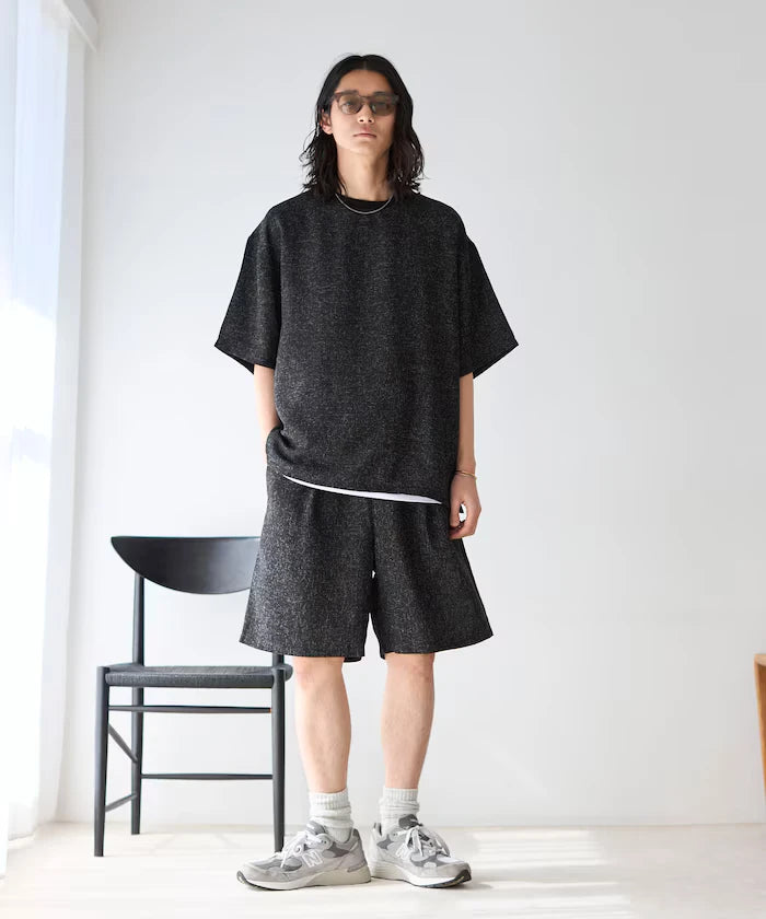 Dry Touch Summer Tweed Short Sleeve Crew Neck