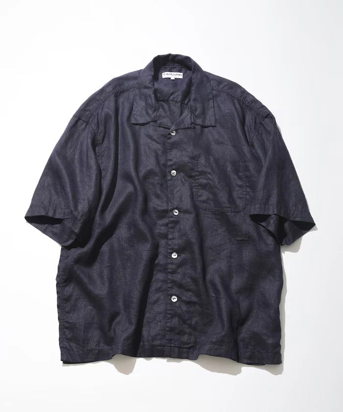 Linen Open Collar Shirt