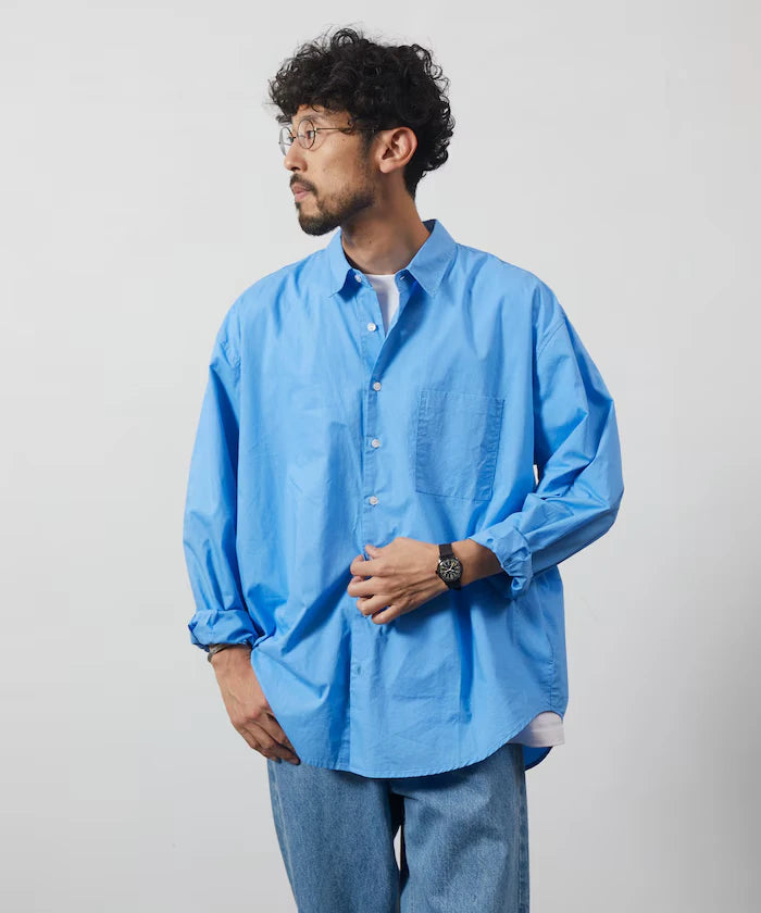<New Color Added> Relaxed Fit Broad Shirt / Regular Collar / Long Sleeve