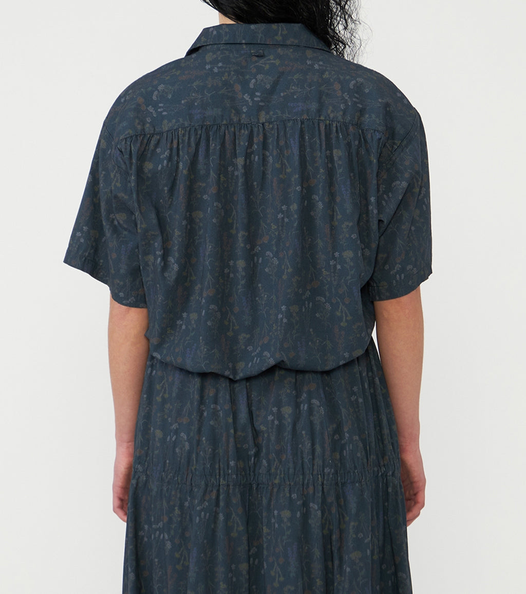 Flower Printed Cropped Shirt