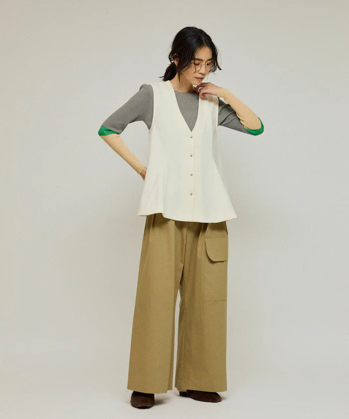 Peplum Silhouette V-Neck Gilet / Vest