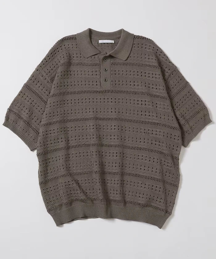 Big Silhouette Short Sleeve Knit Polo Shirt