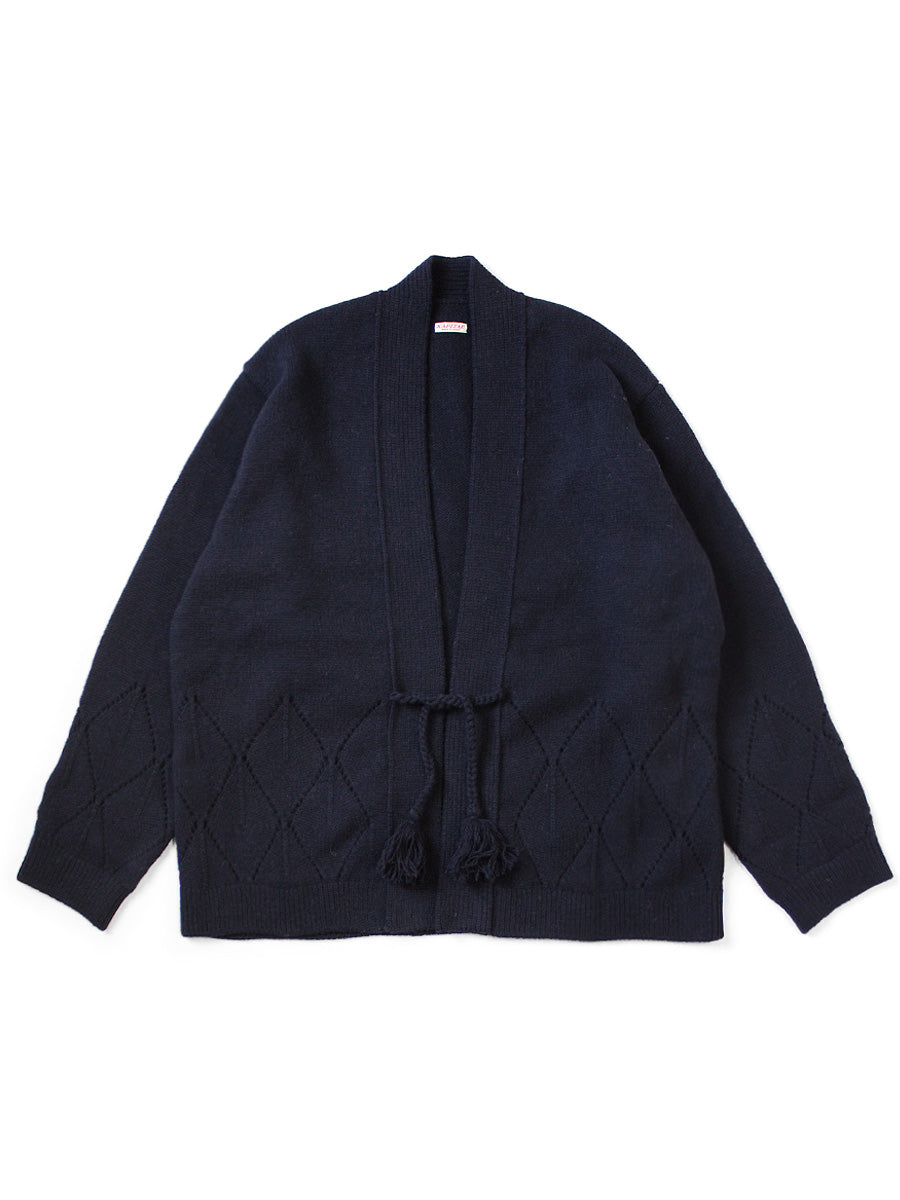 5G Wool Argyle Pattern Cardigan