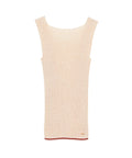 W FACE CONTRAST HEM RIB KNIT TANK TOPS