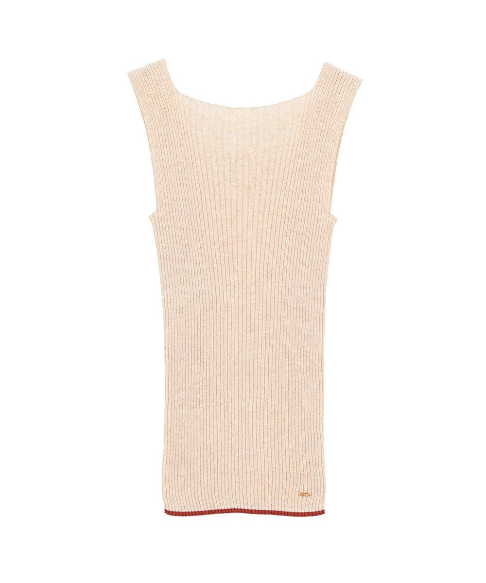 W FACE CONTRAST HEM RIB KNIT TANK TOPS