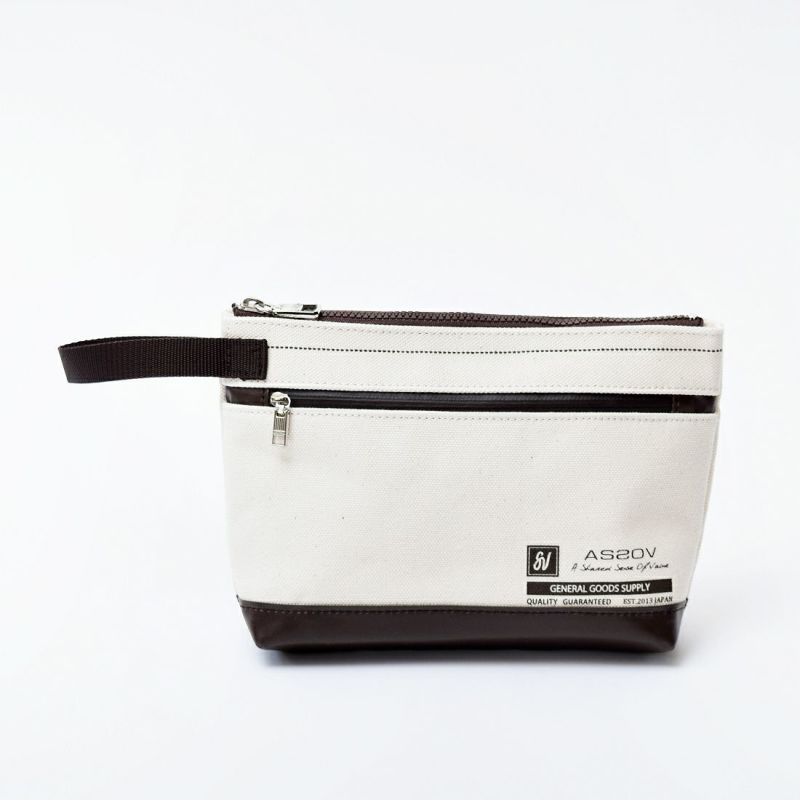 ALBERTON CANVAS POUCH/CHOCO
