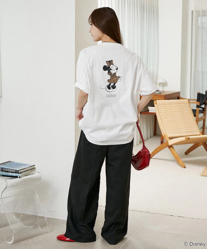<Functional Material>Mickey Mouse & Minnie Mouse/Face T-Shirt Limited Edition