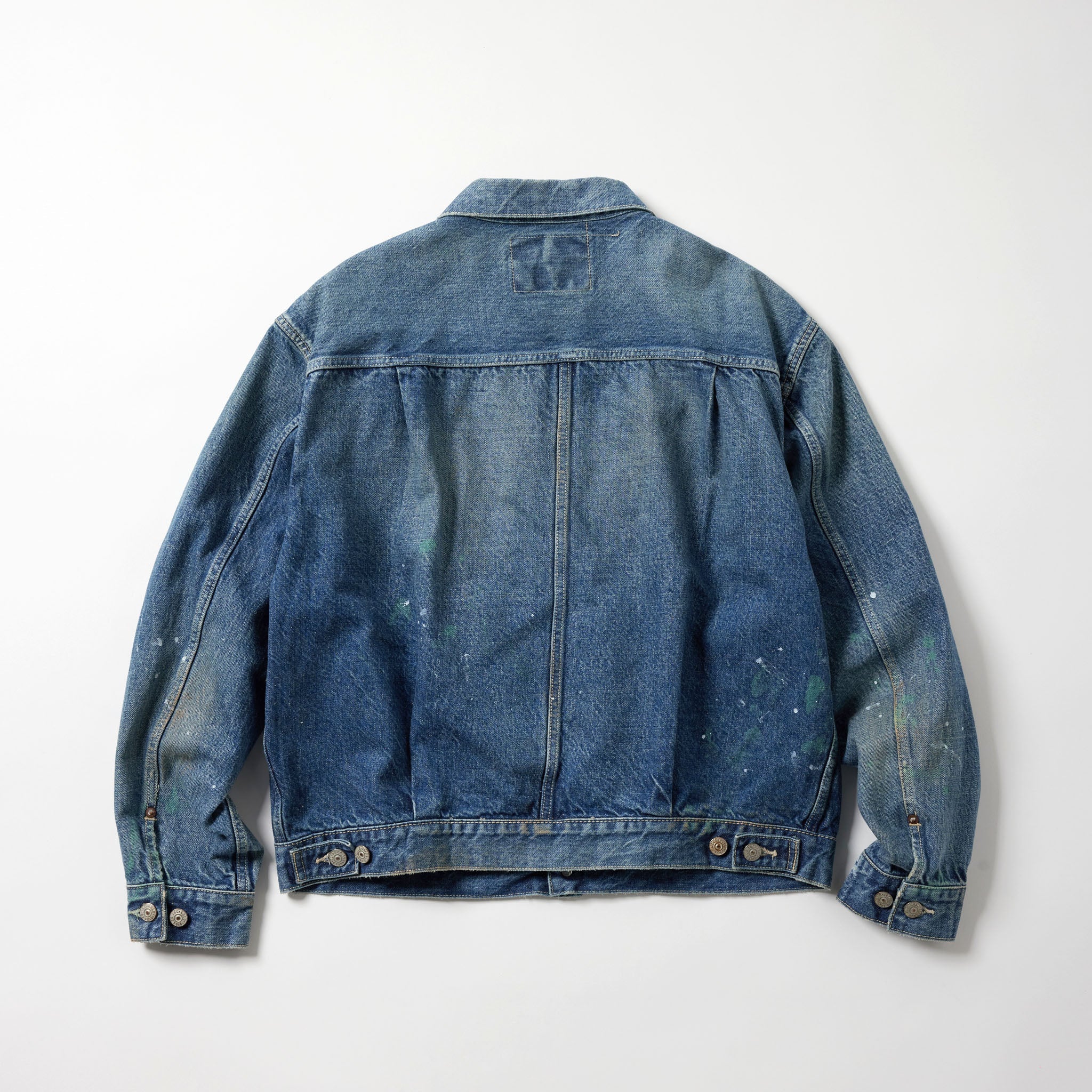 GL15674H / RECYCLED WASTE SUVIN COTTON YARN 14oz. DENIM JACKET VINTAGE WASHED