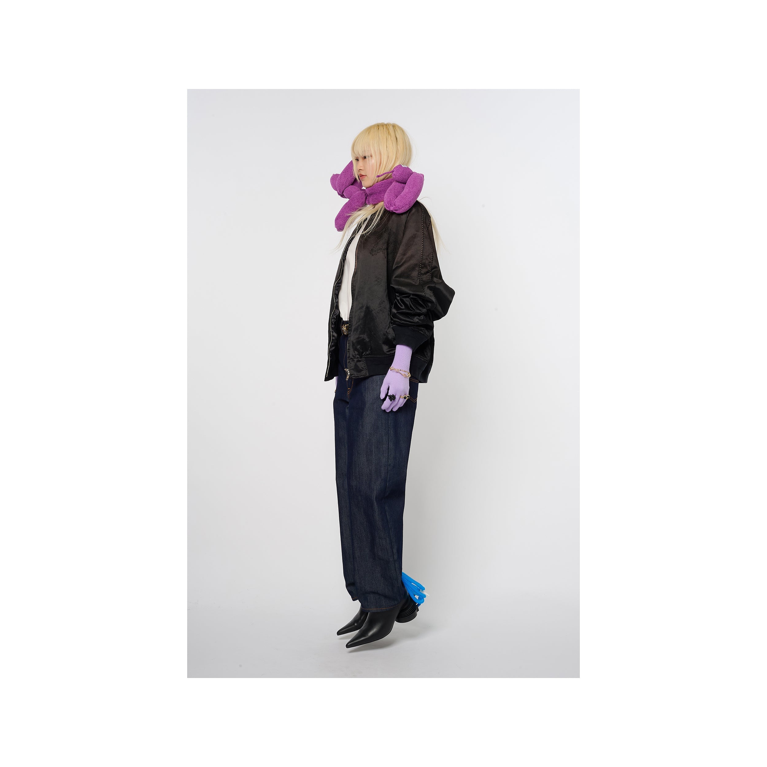 JEWELRY ATTACHED LONG GLOVES / SMALL：PINK