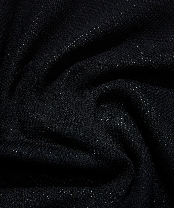 Sheer Knit Polo Shirt & Cotton T-Shirt Layered Set