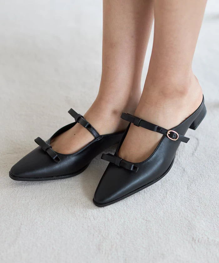 Double Ribbon Strap Mule