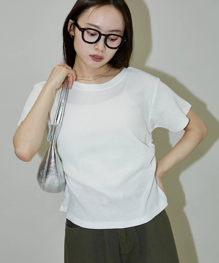 Light Waffle Waist Shirring T-Shirt Limited Edition