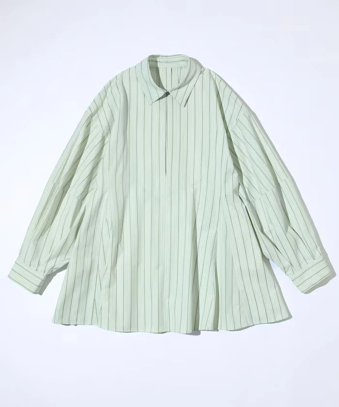Flare Silhouette Skipper Balloon Sleeve Shirt