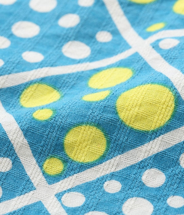 DOBBY COTTON OPEN SHIRT “SQUARE & DOT”