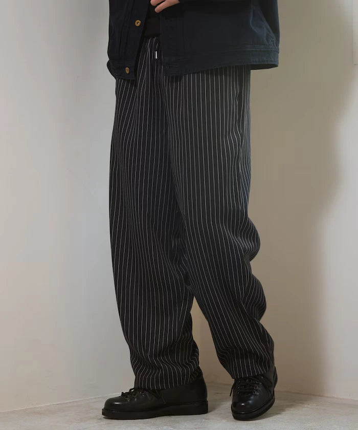 Spindle Stripe Easy Wide Pants / Compatible with Setup