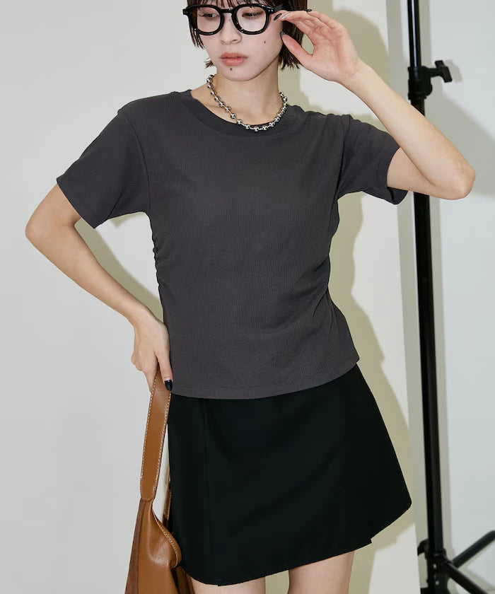 Light Waffle Waist Shirring T-Shirt Limited Edition