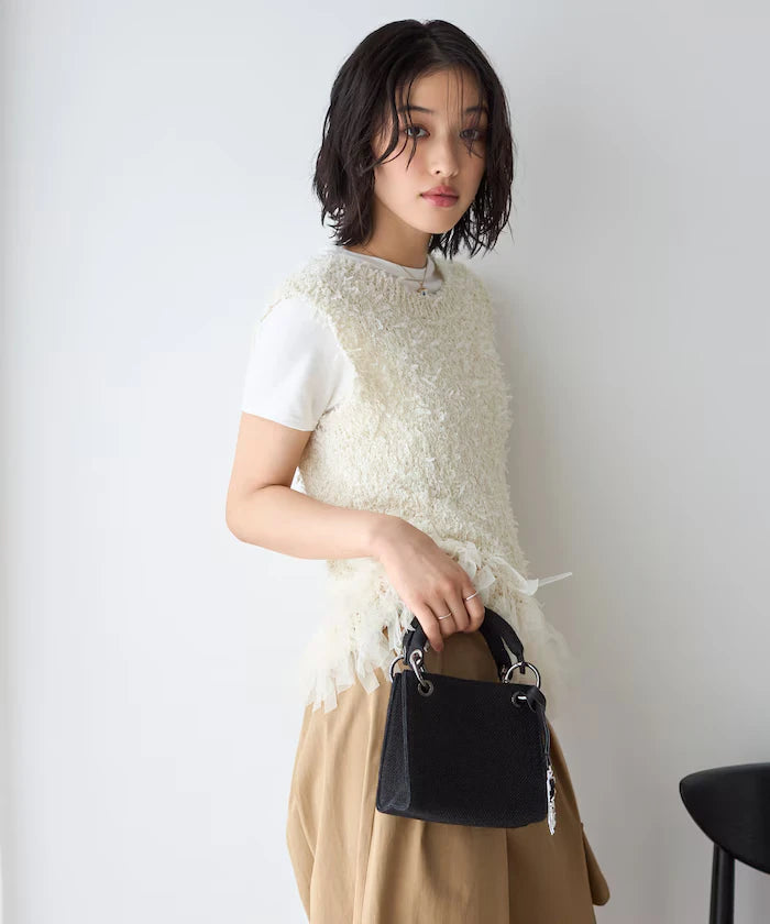 2WAY Fringe Hem Knit Vest