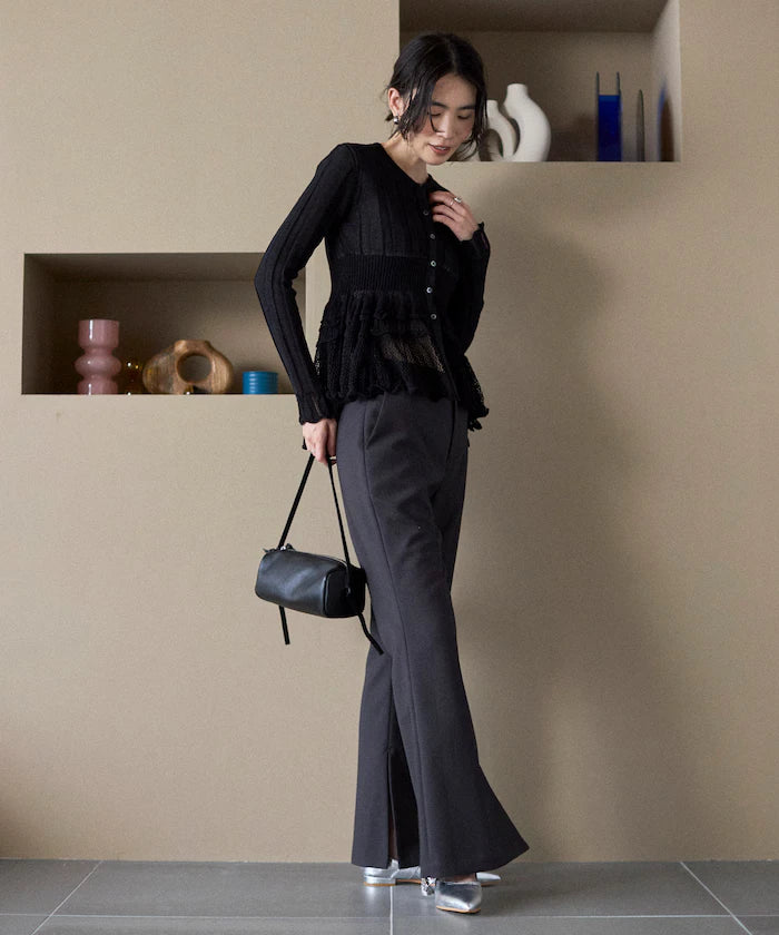 Japan Made Whole Garment Peplum Cardigan