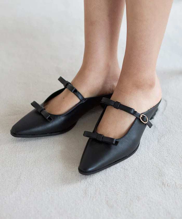 Double Ribbon Strap Mule
