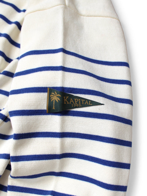 12G Panel Border Knit Boat Neck Sweater(...