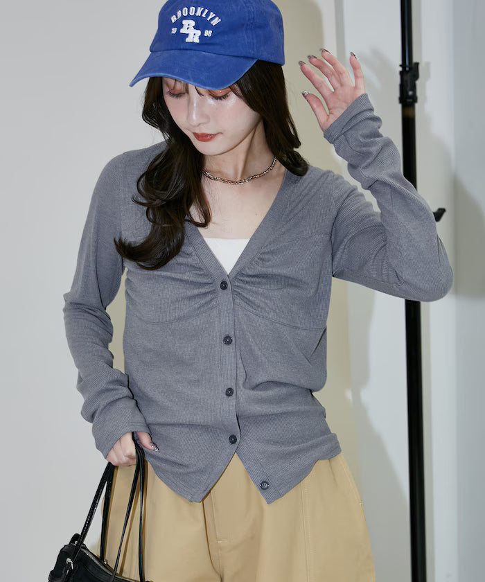 Layered-style V-neck cardigan limited edition