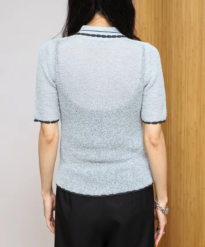 Color Embroidered Polo Collar Cardigan [Limited Edition]