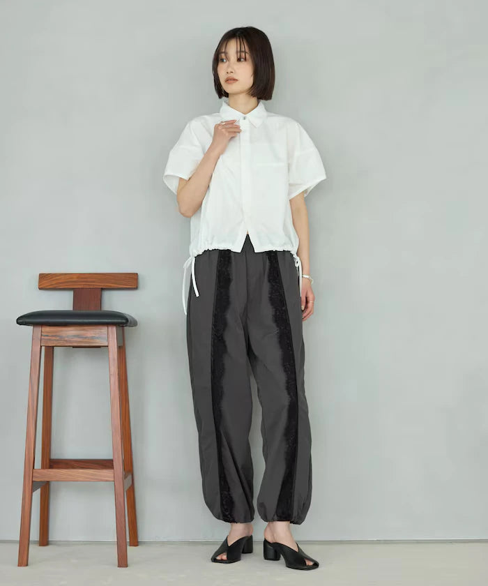 Nylon Lace Easy Wide Pants