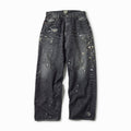 GL42579H / RECYCLED WASTE SUVIN COTTON YARN 14oz. DENIM 5POCKET WIDE PANTS VINTAGE WASHED (ZIPPER FLY)