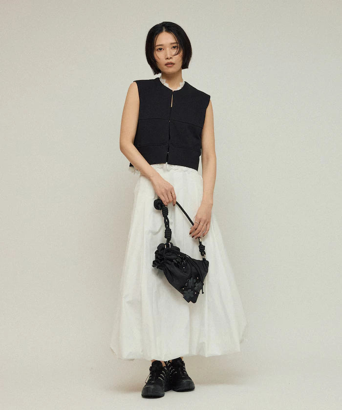 Organic Cotton Lace Sweat Vest / Lined Sweat