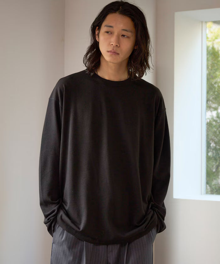 SUPER MERINO WOOL×INKEEP Crew Neck Long Sleeve T-Shirt