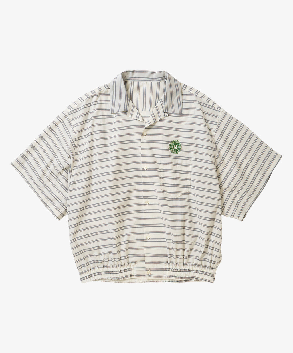 banshu ori ribbed shirts horizontal stripes short sleeve