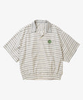 banshu ori ribbed shirts horizontal stripes short sleeve